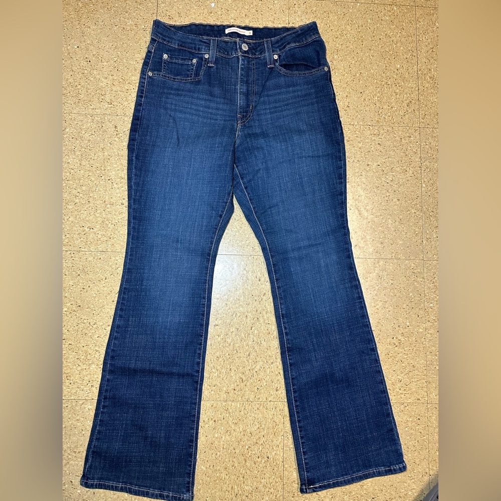 Levi's Womens 725 High Rise‎ Bootcut Denim Blue Jeans Dark Wash Size 31 31x29